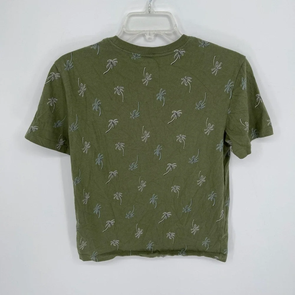 Old Navy Boy's Green Palm Tree Print Short Sleeve Softest Tee‎ Size L 10-12